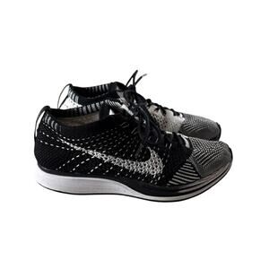 Nike Flyknit Racer Oreo Sneakers Womens 4.5 Black White Running Shoes 526628-002